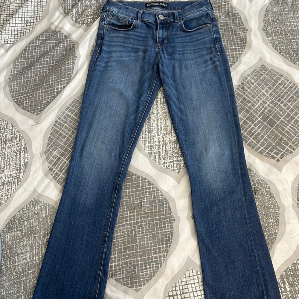 Express Denim Mid Rise Boot Cut Jeans